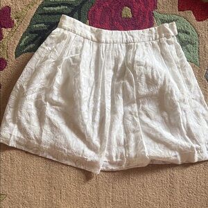 J. Crew White Floral white on white pattern skirt.